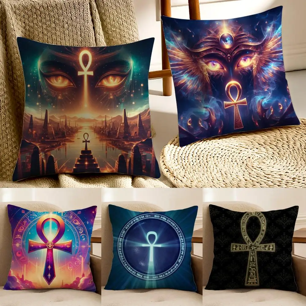 Ancient Sacred Egyptian Symbol A-Ankh Cushion Cover Pillowcase Anti-dustmite living Room Sofa Decor Cushion Room