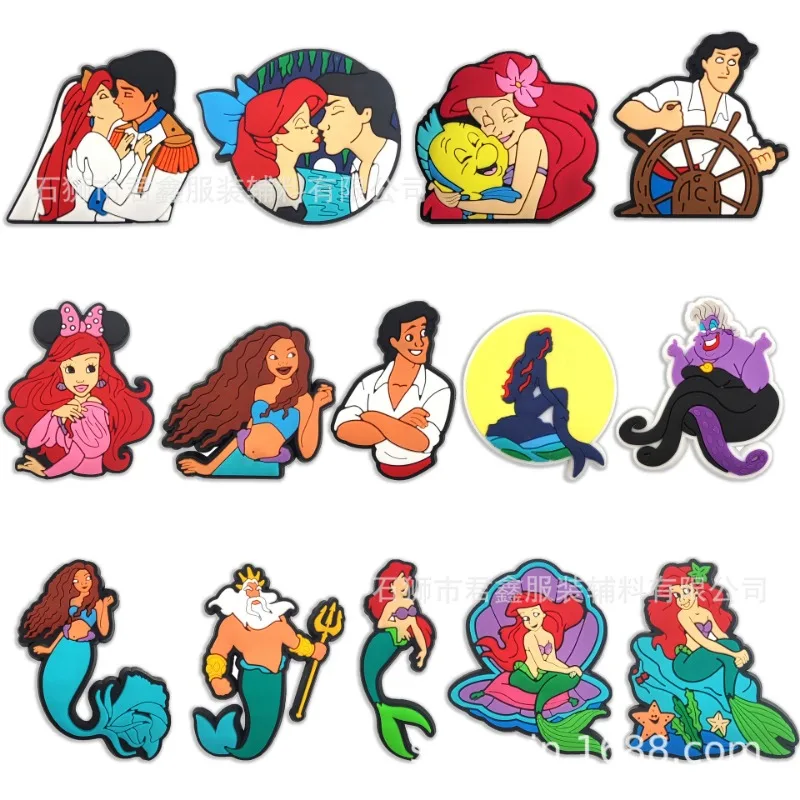 1Pcs Ariel the Mermaid  Anime Cute Charms Shoe Buckle DIY Cartoon Charm Shoe Accessories Kids Christmas Birthday Gifts