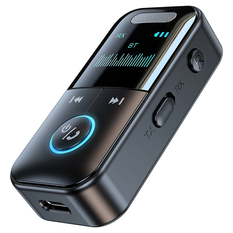 GT69 Bluetooth 5.4 Adapter Transmitter Receiver Wireless Audio For Car Music Headphone Speaker 200mA Battery Support TF Card