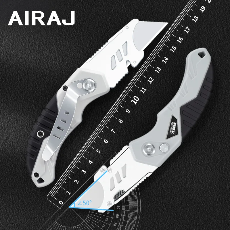 AIRAJ Art Knife Heavy Duty All Steel Thickened Folding Wallpaper Knife Is A Corrosion-Resistant And Durable Tool For Electrician