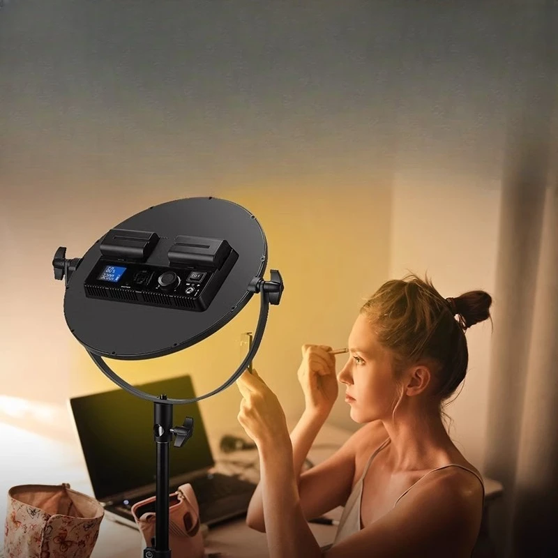 Lumière de panneau rond, lumière de remplissage de photographie LED sans ombre plein écran, lumière d'écran plat