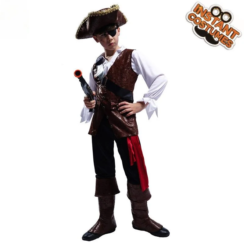 

Костюм пирата для мальчиков на Хэллоуин, детский костюм капитана пирата, косплей, выступление на сцене, простая в использовании традиционная китайская одежда