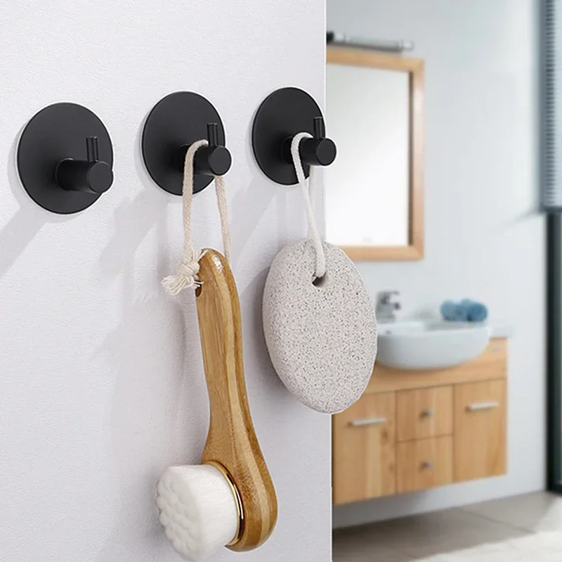 1/2pcs Adhesive Wall Hooks Bathroom Robe Towel Hanger Door Key Holder Organizer Hanging Hook Shelf Kitchen Hardware Accessories