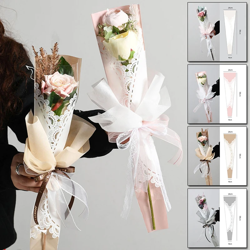 20 stücke Rosen strauß verpackungs tasche transparente Plastiktüte Valentinstag Hochzeits feier