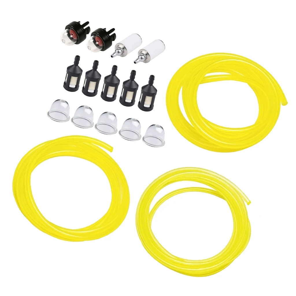 Fuel Line Hose Set Durable Rubber Fuel Filter Primer Bulb Chainsaw Parts Kit for Chainsaw Trimmer Blower
