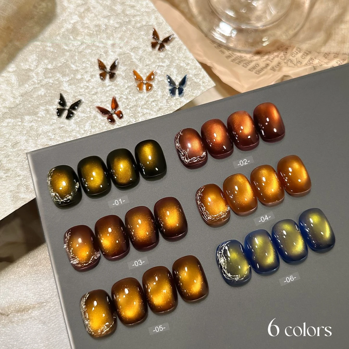 10 مللي 1 قطعة الذهب بني فاتح القط العين هلام مسمار البولندية عيد الميلاد الأظافر مبيعا سوبر فلاش الزجاج حبة الذهب الأظافر الأظافر السوداء #3