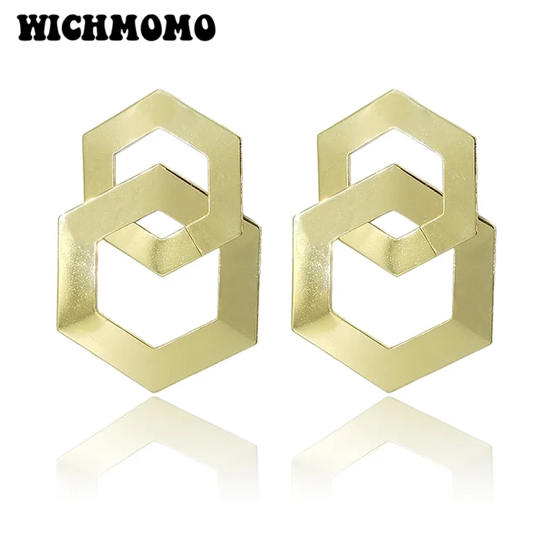 2021 جديد عصري 68 مللي متر 1 زوج جودة عالية سبائك الزنك السداسي استرخى أقراط للفتيات هدايا الحفلات اكسسوارات #1