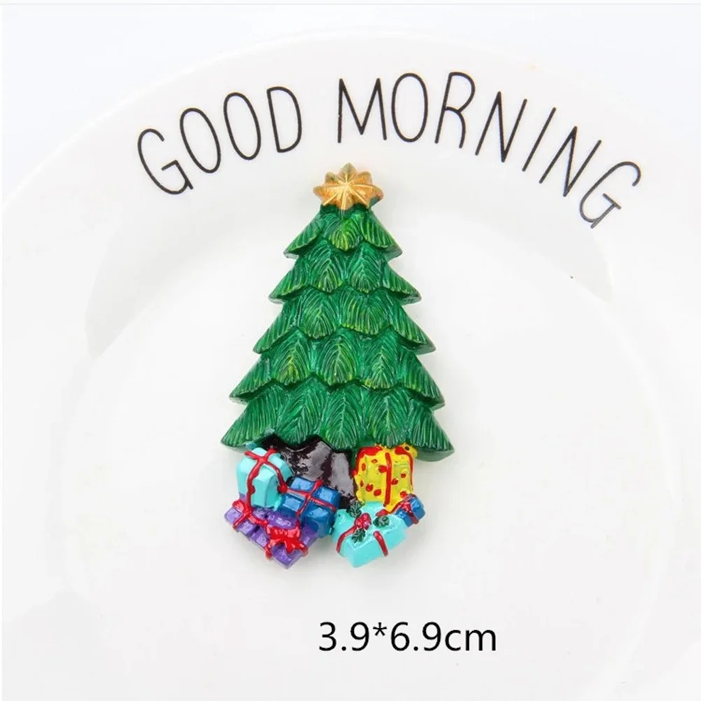 

4Pcs Christmas Resin Fridge Magnets Decorative Refrigerator Magnetic Stickers for Home Office Party Use Christmas Fridge Magnets