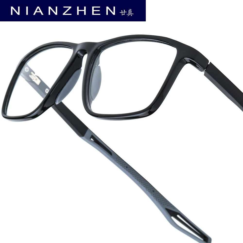 

NIANZHEN TR90 Eyeglasses Men Square Brand Design Glasses Frame Women Ultralight-Weight Retro Vintage Eyewear Spectacles 1019