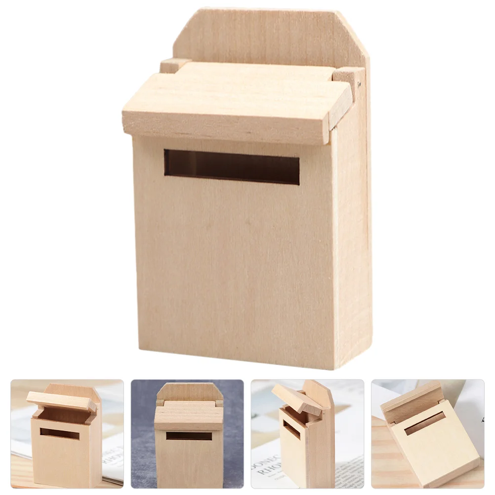 

Mailbox Kid 1:12 Dollhouse Mini Furniture Scene Model Clamshell Blank Wooden Girl Birch
