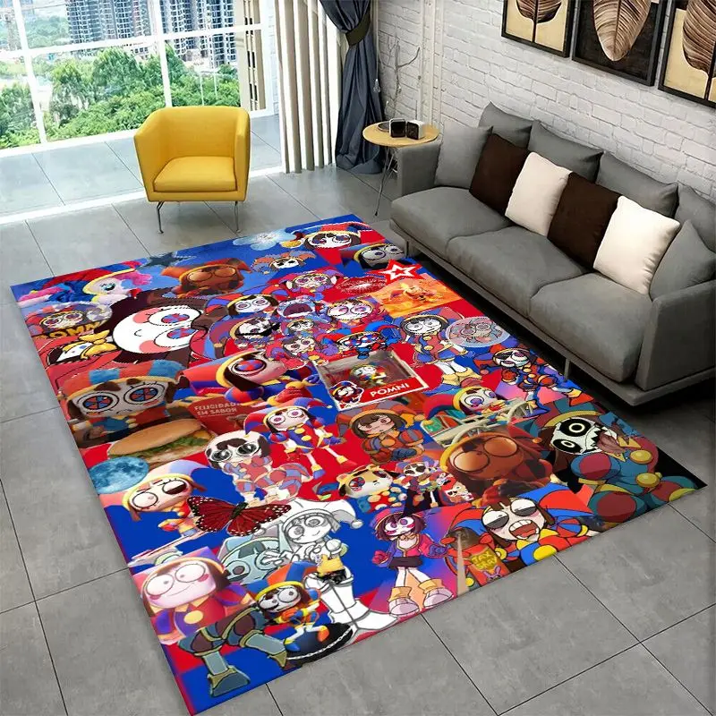 Cartoon Amizing Digtal Circus Pomni Non-Slip Area Rug for Living Room,Bedroom,Playroom,Carpet Floor Mat Home Decor Rug  Room