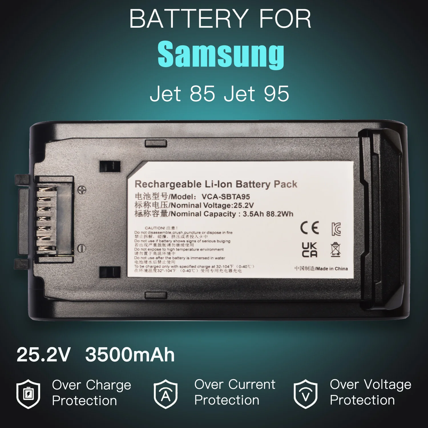 

25,2 В 3500 мАч5 VCA-SBT95 Аккумулятор для пылесоса Samsung JET95 JET85