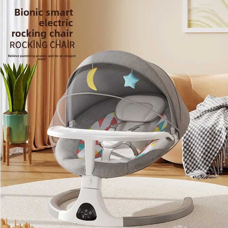 Baby swing Baby electric rocking chair Rocking chair Bluetooth smart sitting reclining chair Cradle bed swing