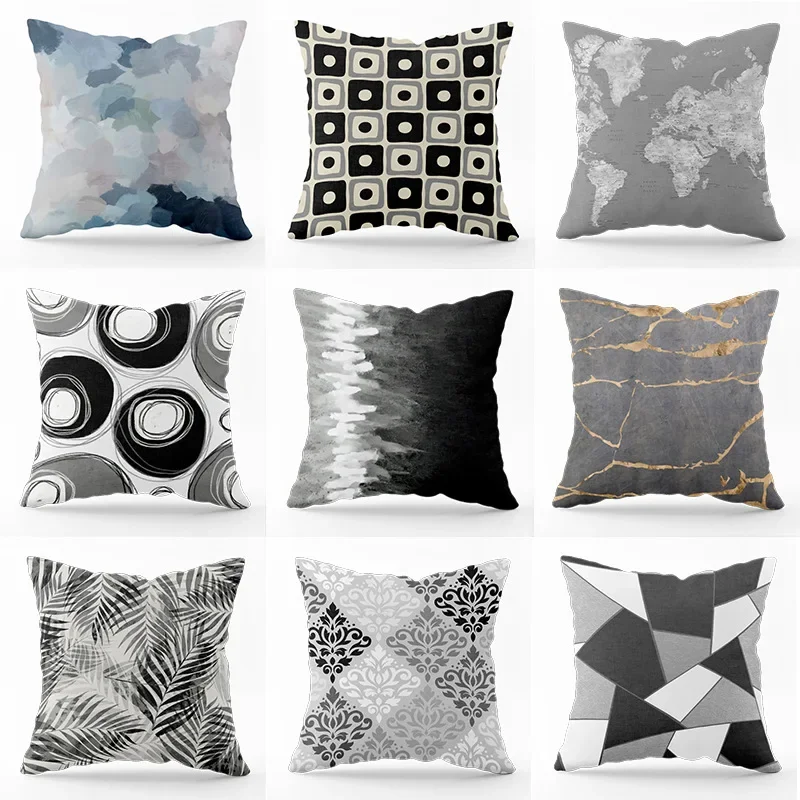 

Plain Color Geometric Nordic Minimalist Printed Square Pillowslip Polyester Cushion Cover Pillowcase Soft Car Seat Living Room