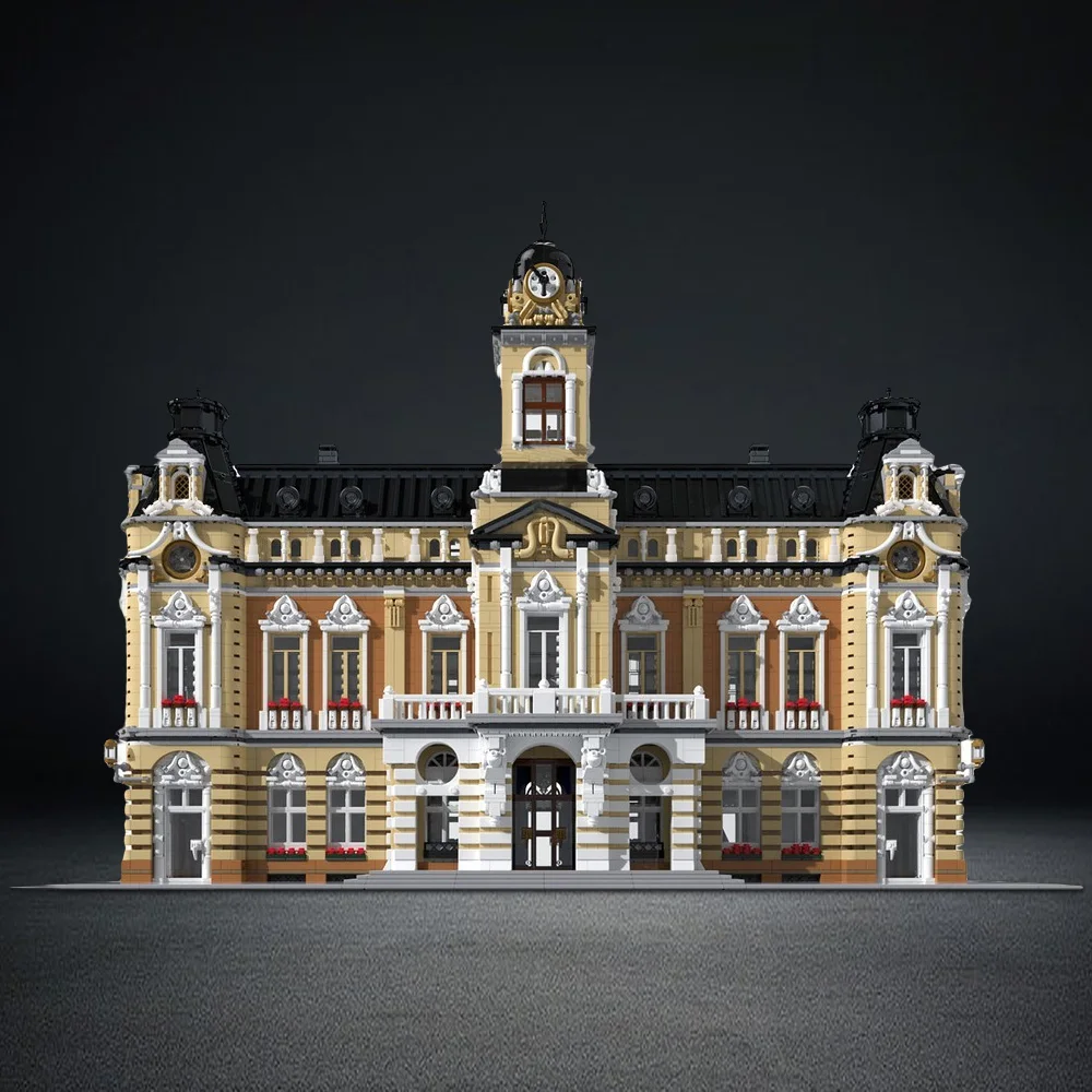 

MOC Town Hall Model Building Blocks Polish Town Hall Office Modular Architecture Urban Street View Series Brick Toy Gift