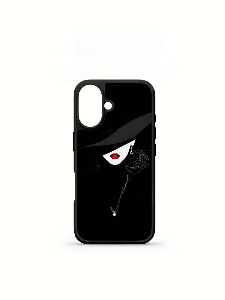 

Modern Girl Leather Texture Phone Case for 16 High Quality Fashionable Protective Cover Creative Personalized Small Aud...