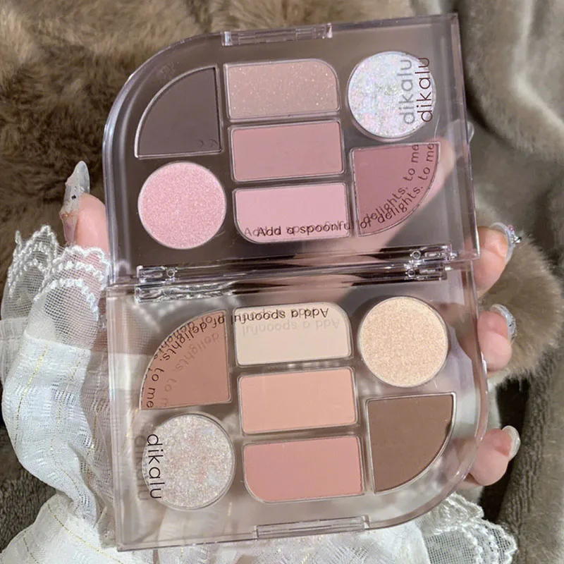 DIKALU グレーパウダーミルクティーピュアウィンドアイシャドウトレイ低彩度マットニッチブランドアースカラーデイリーメイク