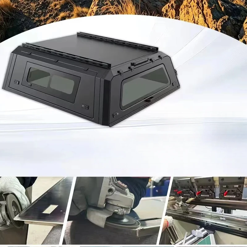 Waterproof Aluminum Alloy F150 Canopy With Locking Tailbox For Cargo Storage & No-Drill Installation