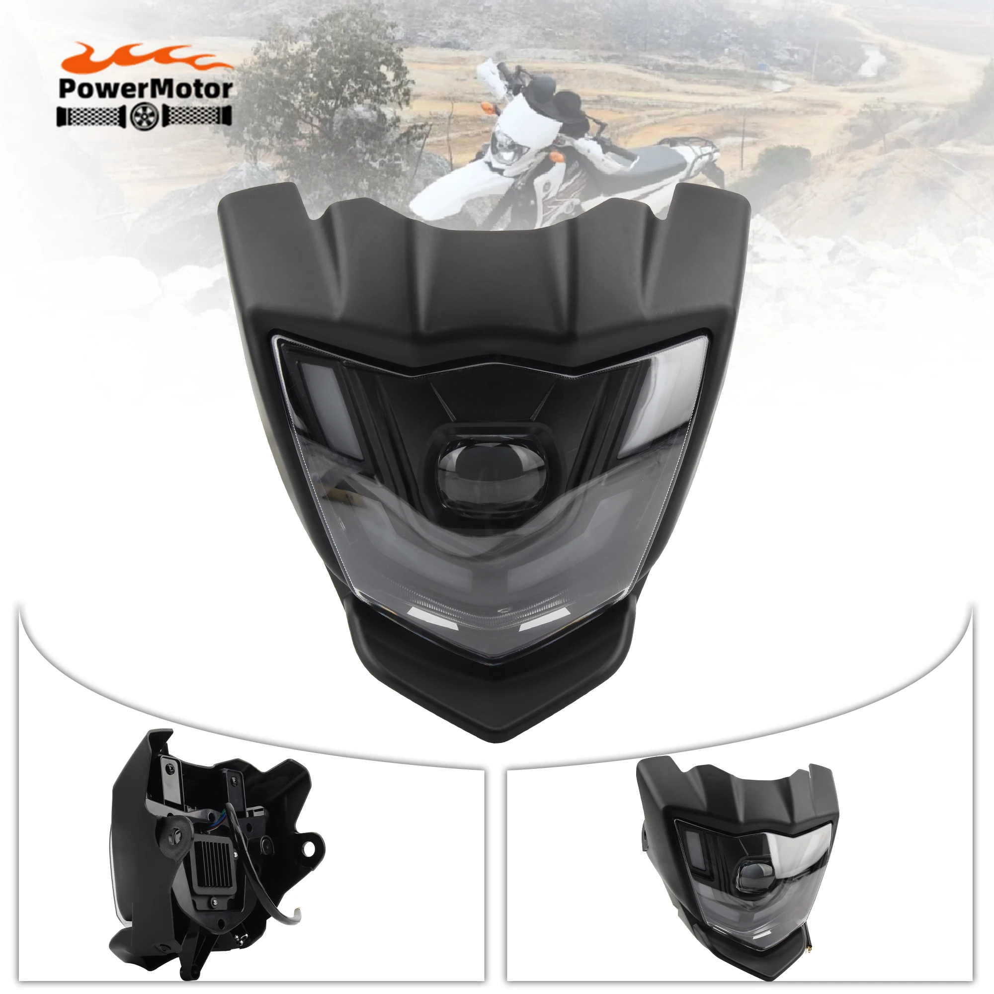 

Motorcycle LED Headlight For YAMAHA XTZ 150 Dirt Bike Headlamp Fairing Enduro Dirt Bike Led Spotlights Modification Accessories