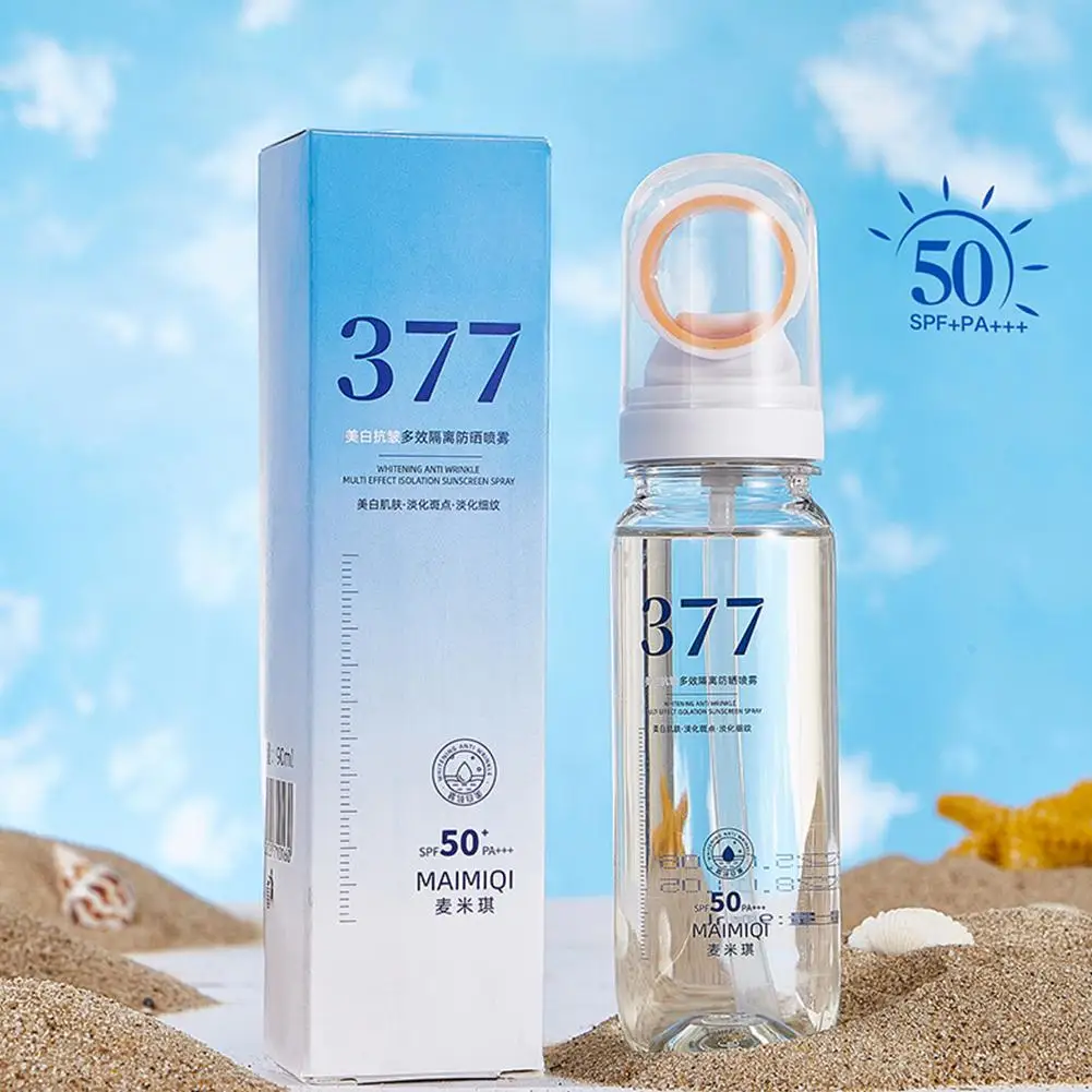 Portable Sunscreen Spray Moisturizing Hydrating Brighting Oil-control Non-greasy Sunblock Mist Facial Body Neck Skin Care Cream