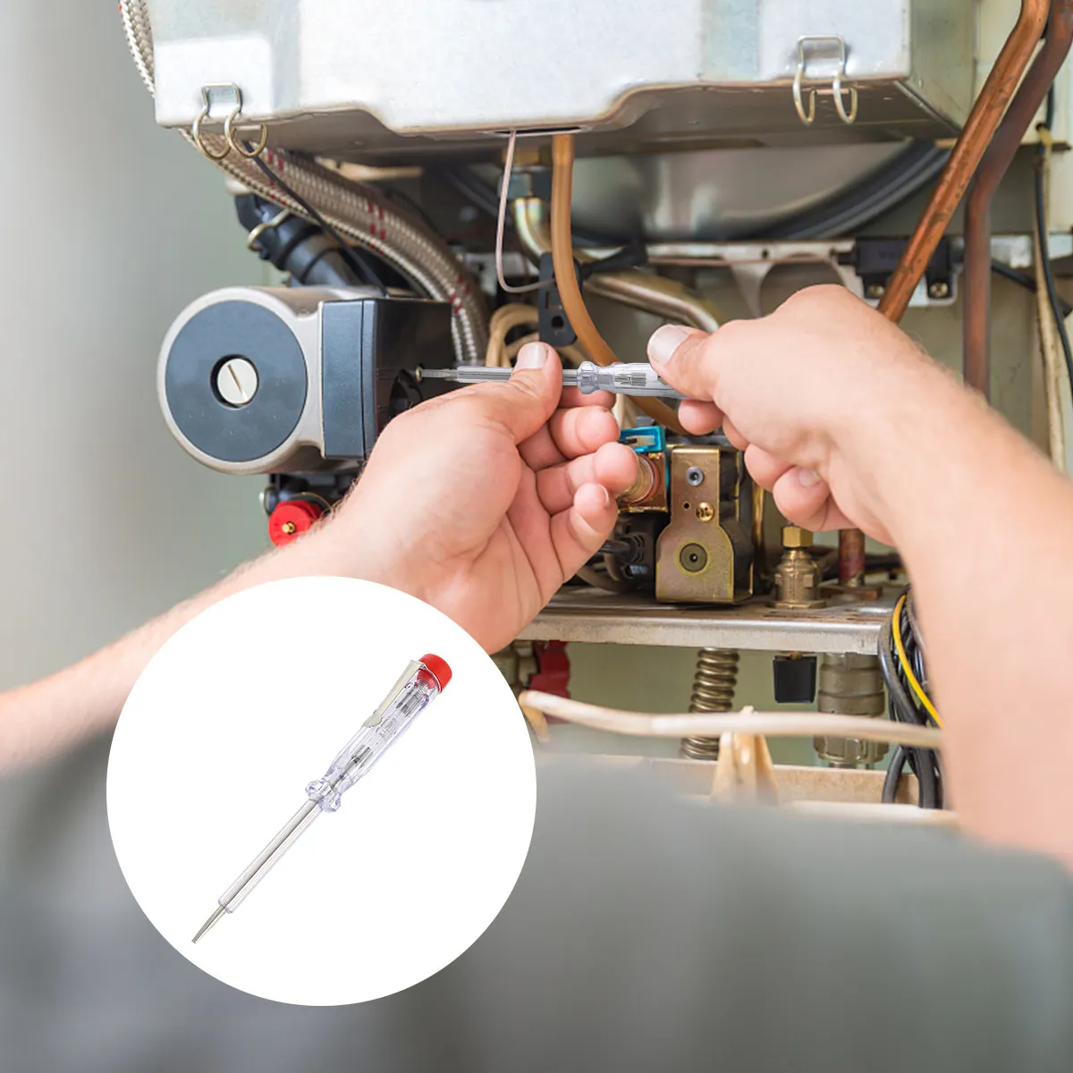 

5Pcs Slotted Screwdriver Voltage Tester Pen Dual Purpose Circuit for Electrical Work in Shops Homes Snowmobiles and