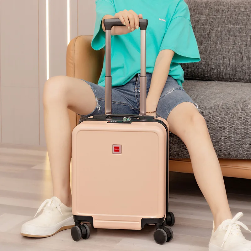 14 Inch Carry on Luggage with Wheels Travel Suitcases Bag ABS+PC Lightweight Combination Lock Fashion Trolley Luggage