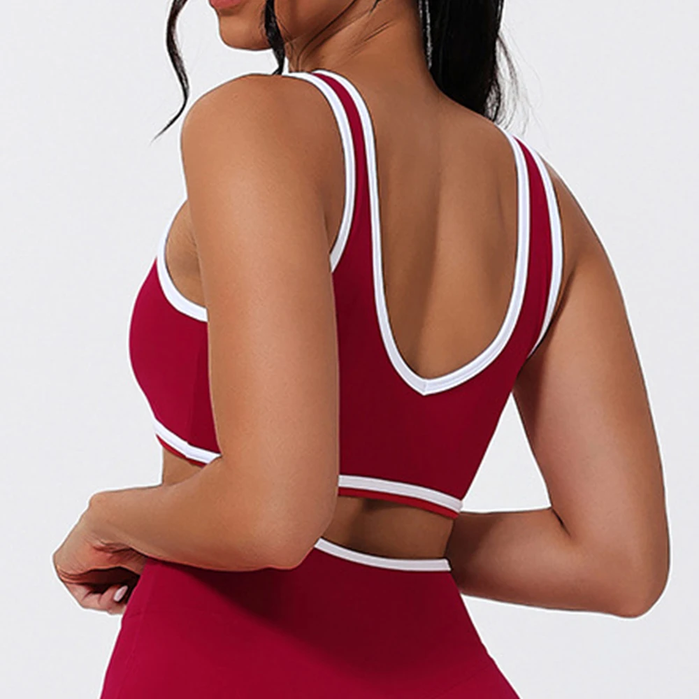 Новый спортивный бюстгальтер для женщин, сексуальный укороченный топ для спортзала, женское нижнее белье, мягкие удобные топы-трубы, женский бюстгальтер с цветными блоками, спортивная одежда