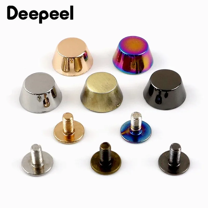 20Pcs 8-16mm Metal Bag Feet Screw Buckles Handbag Bottom Nails Buckle Purse Rivets Luggage Leather Crafts Hardware Accessories