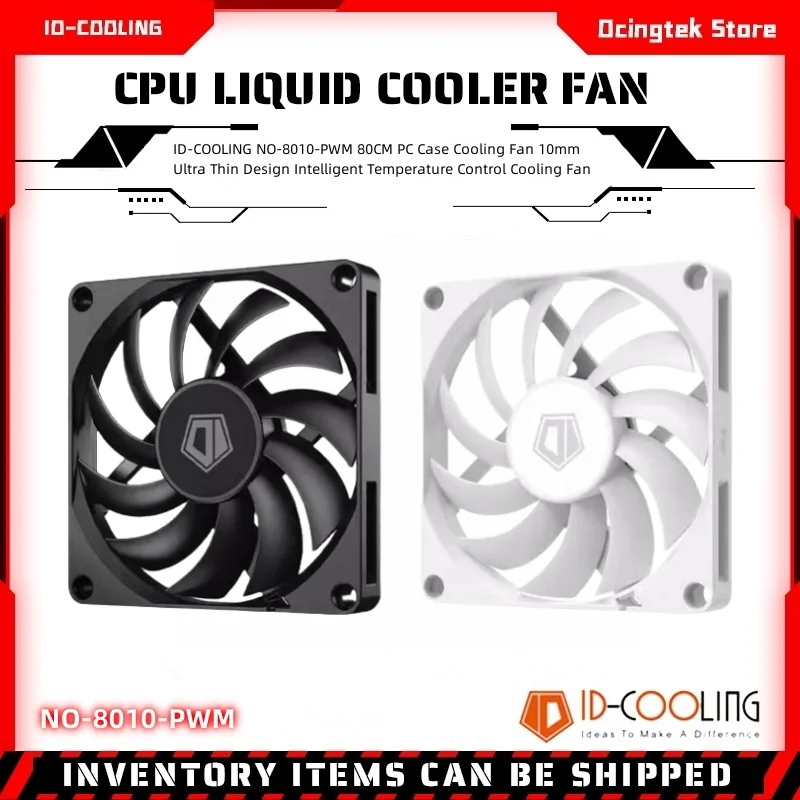 ID-COOLING NO-8010-PWM 80CM PC Case Cooling Fan 10mm Ultra Thin Design Intelligent Temperature Control Cooling Fan