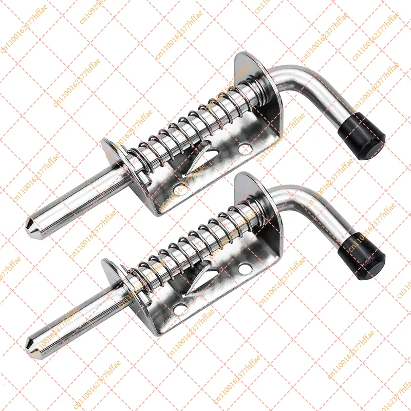 2Pcs Stainless Steel Spring Latch, Heavy Duty Barrel Bolt for Garage Door & Cabinet Security