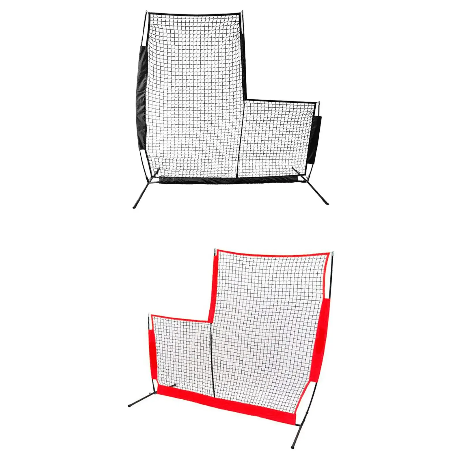 

Baseball Rebound Net Blocking Net Portable 7x7 ft L Shaped Indoor Outdoor Baseball Training Gear Ball Return Rebounder Net