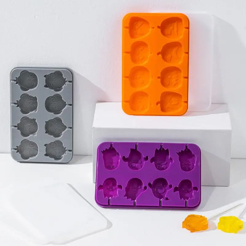 

Silicone Candy Moulds Halloween Ghost Pumpkin Owl Chocolate Mold 8-Grids Halloween Candy Jelly Mould Cake Tool Kitchen Supplies