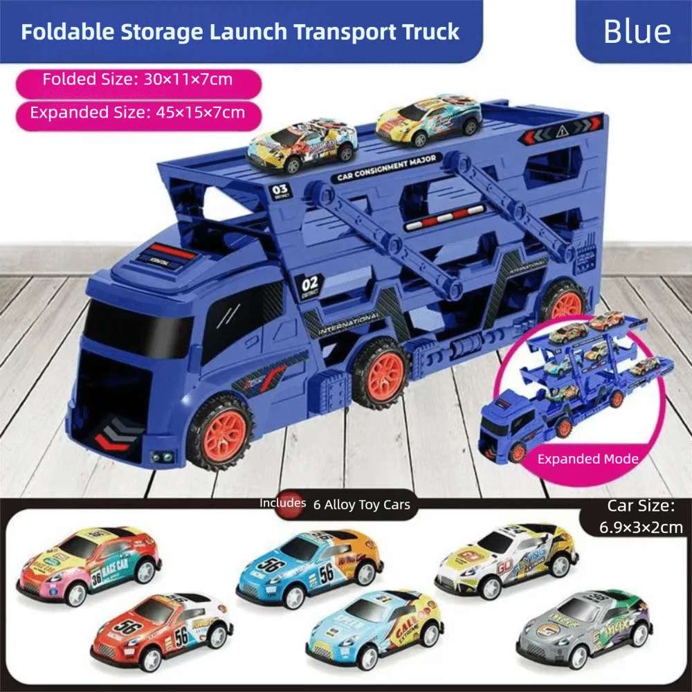 

Трехслойная катапульта, игрушки, складные с 6-сплавными машинами, грузовики, игрушки, модель автомобиля, устойчивый к падению грузовик-транспортер для мальчиков