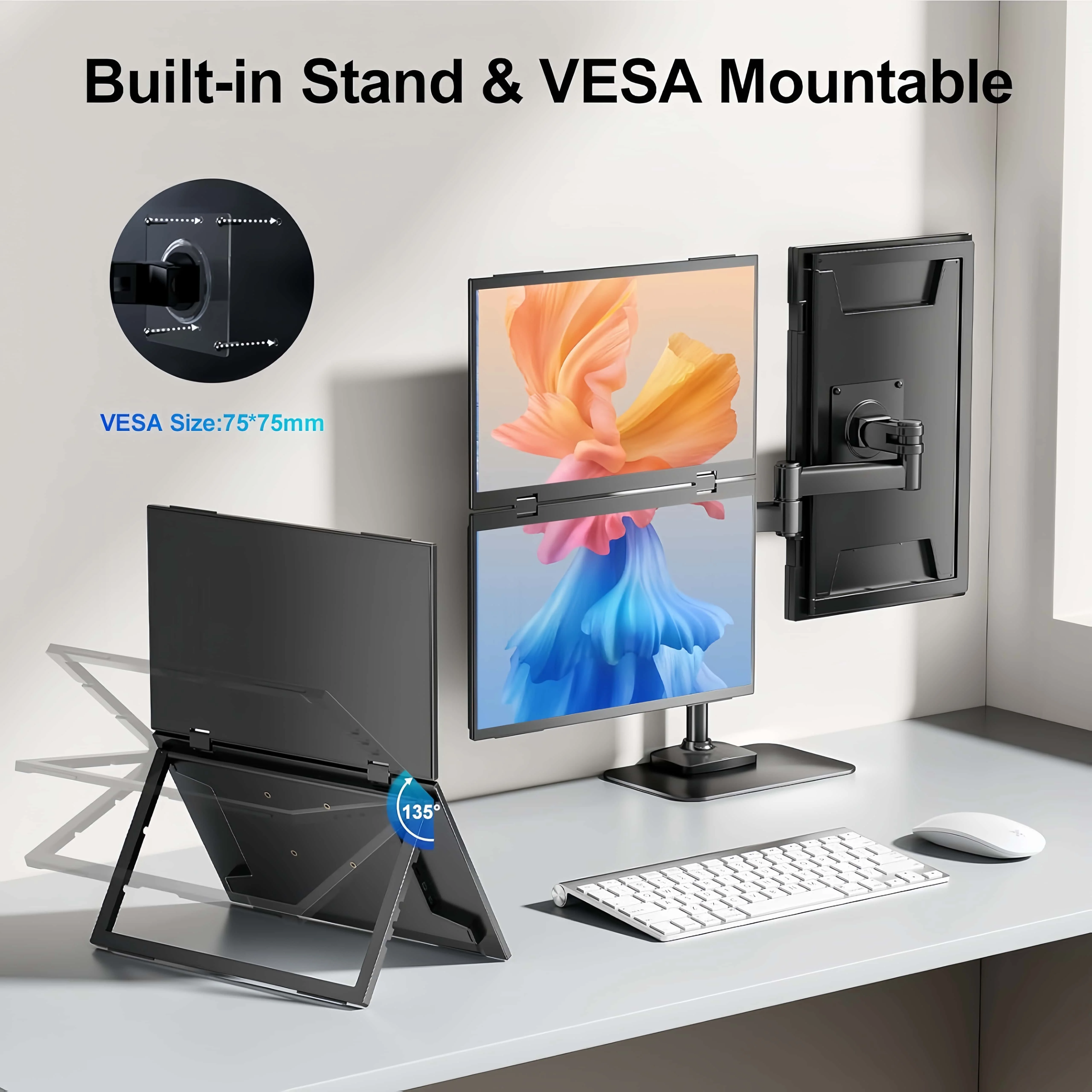 1920X1080/4k 15.6/16 inch Type-C USB HD 60hz foldable WLED screen dual display Laptop300 cd gaming monitor