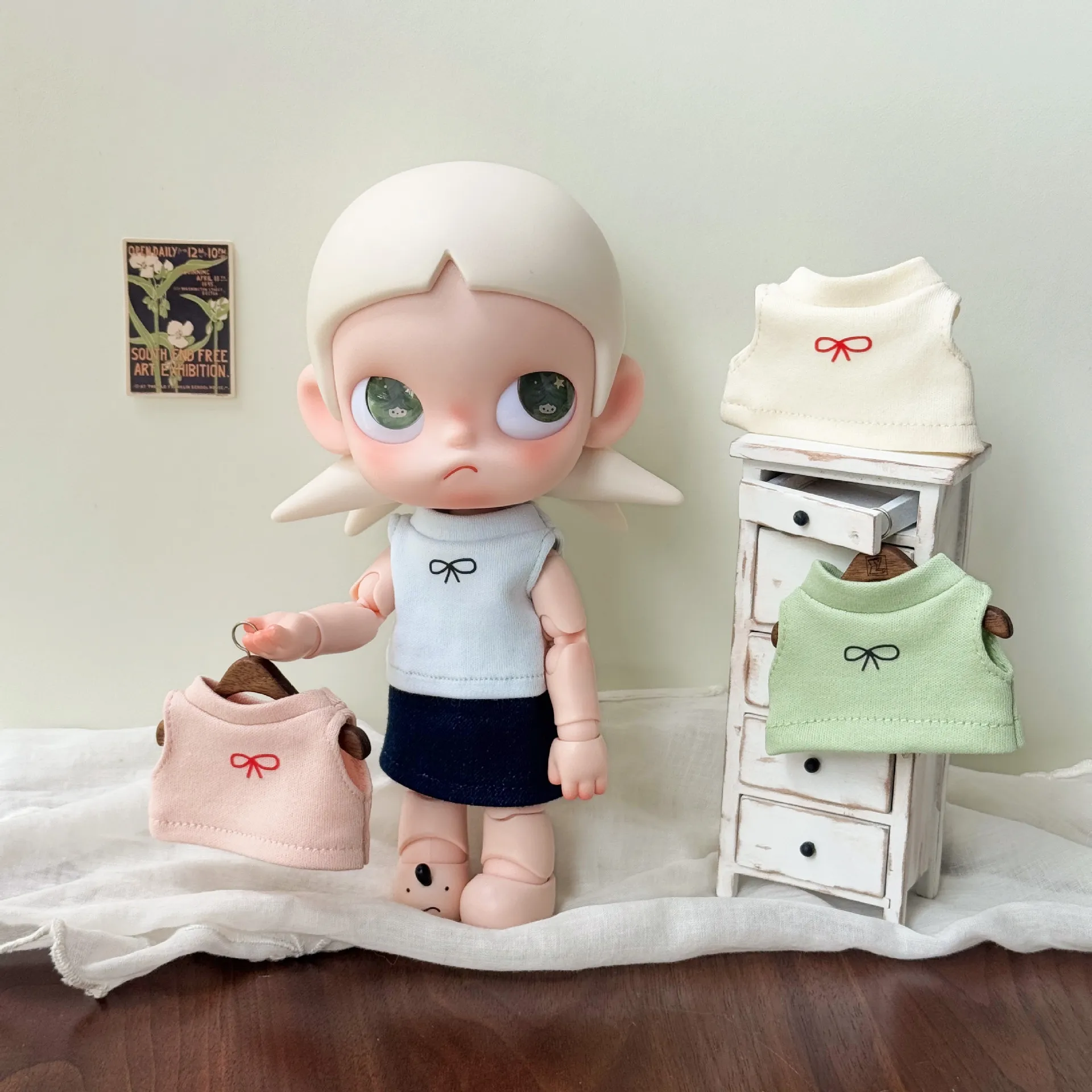 For Zsiga Doll Spring Summer 10cm Doll Clothes T-shirt Long Pants Kitty Short Sleeve Tank Top Outfit Costume for Yuy Doll