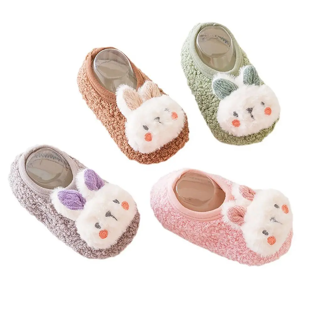 Cartoon Plush Anti-slip Toddler Socks Breathable Winter Warm Cute None-Slip Soft Sole Thicken Socks Baby Floor Socks Girls Boys