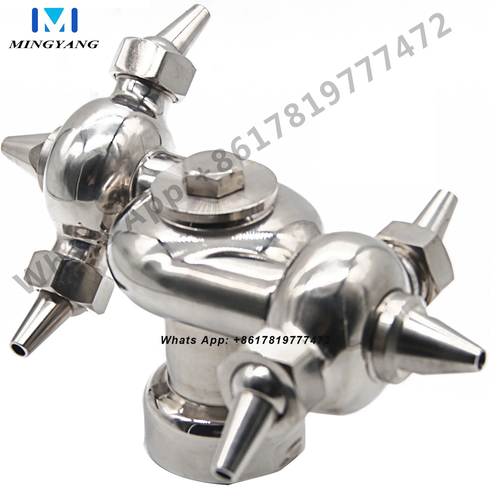 Quick Installation Ox Horn Type No Dead Angle Stainless Steel Rotating Spray Nozzles Hygiene Level Rotary Tank Cleaning