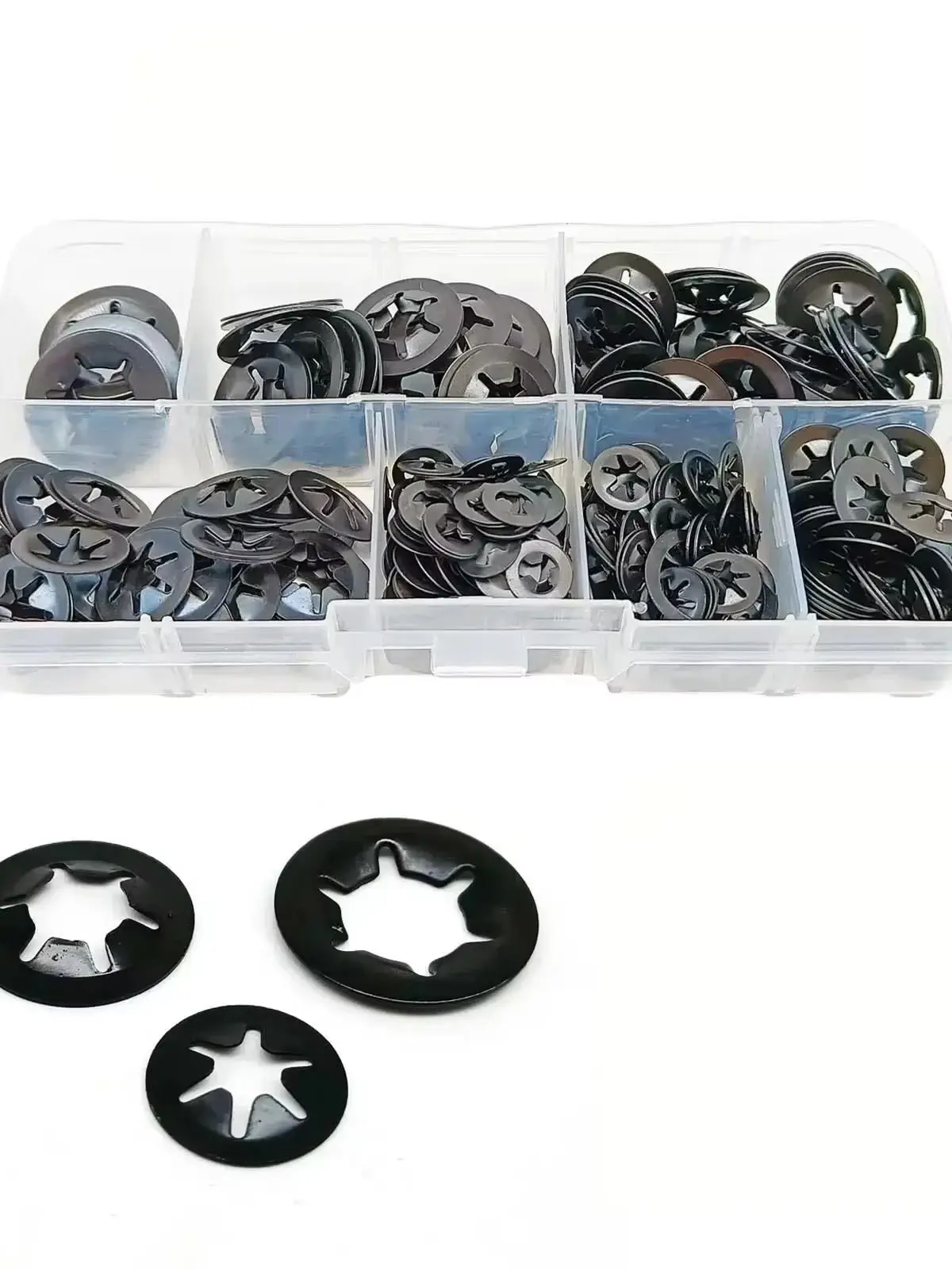 280 Stück Starlock-Unterlegscheiben mit Innengewinde, 8 Größen, zum Aufstecken, Speed-Clips, Befestigungselemente, Sortimentssatz für sichere und schnelle Montage
