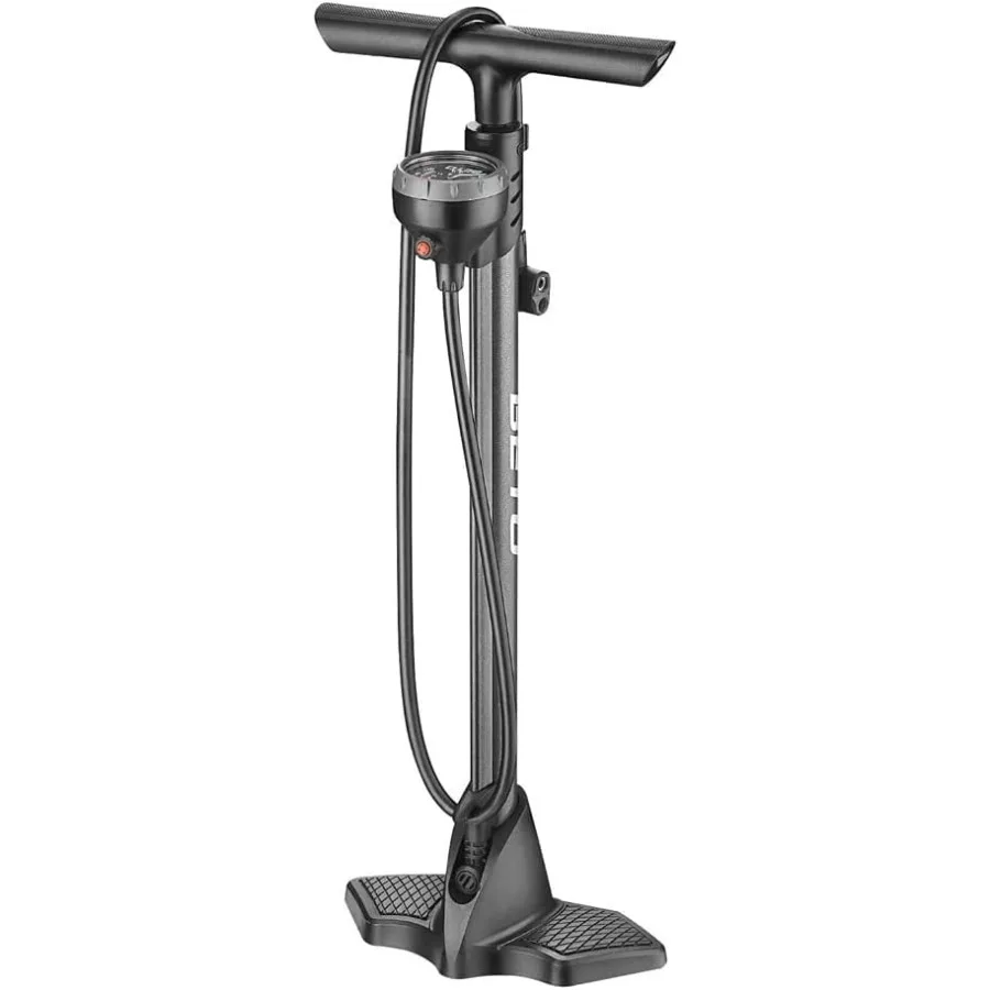 

Bike Pump Portable - Bicycle Floor Pump with Industrial Top-Mounted Gauge and Air Bleed Button, Steel Tube 160 Psi Max