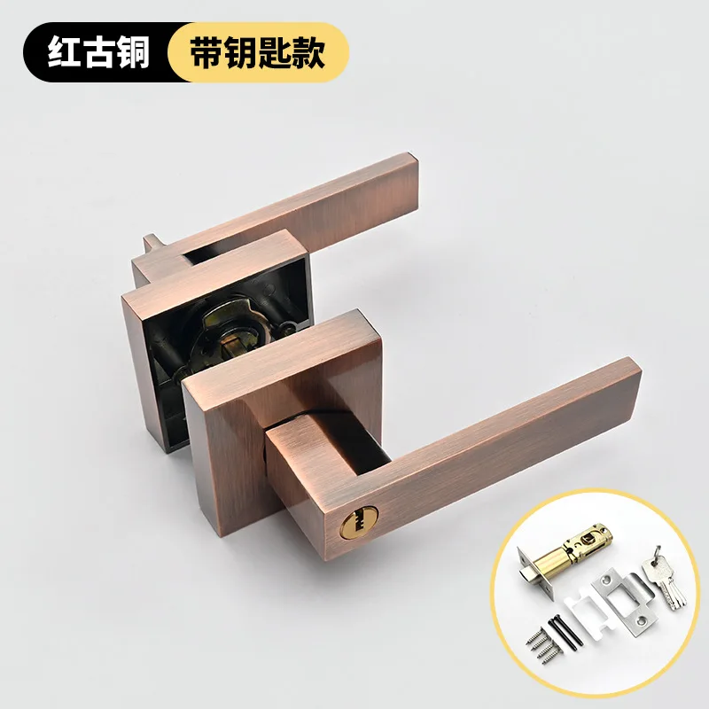Indoor Bedroom Three Bar Handle Lock, Room Door Lock Handle, Household Universal Lock