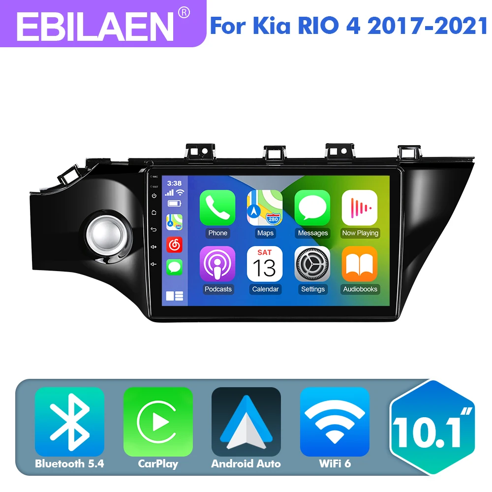 

EBILAEN Android 13 Car Radio For Kia RIO 4 X Line 2017-2021Multimedia MP3 Player GPS RDS Navigation Carplay Autoradio 4G FM WIFI