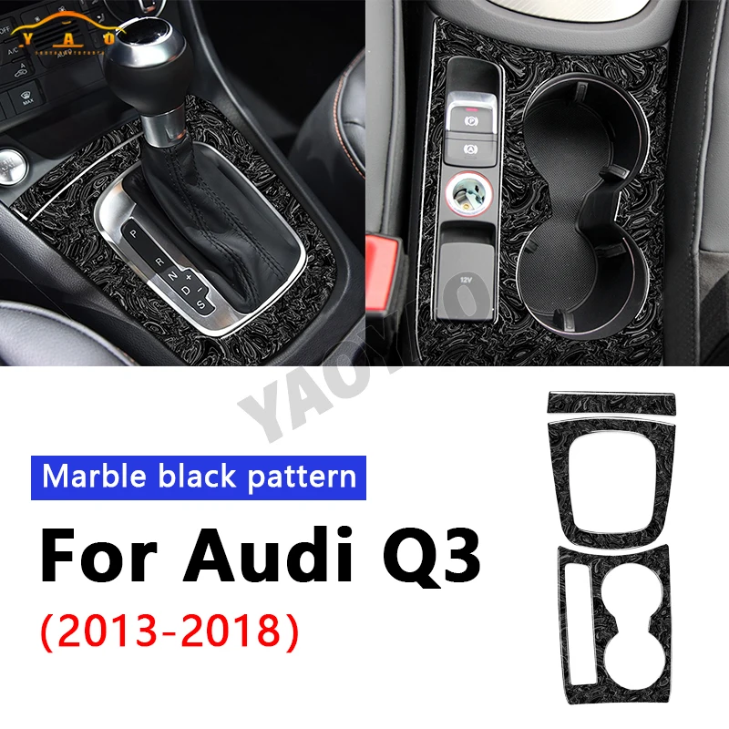 

Car Central Control Gear Shift Cup Holder Panel Decoration Cover Sticker For Audi Q3 2013-2018 Car Accessories