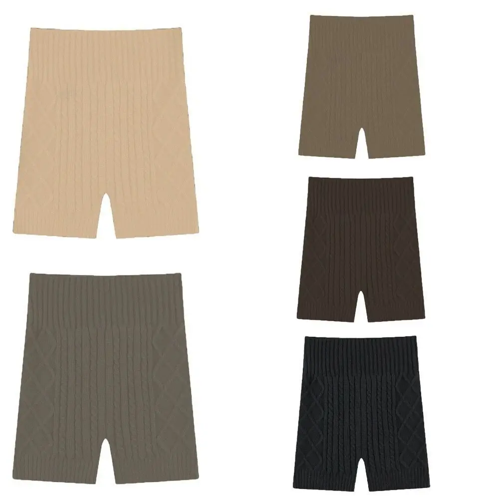 

NEW Polyster Tight Knitted Pants High Waist Warm Bottom Shorts Hip Non-marking Lift Shapewear