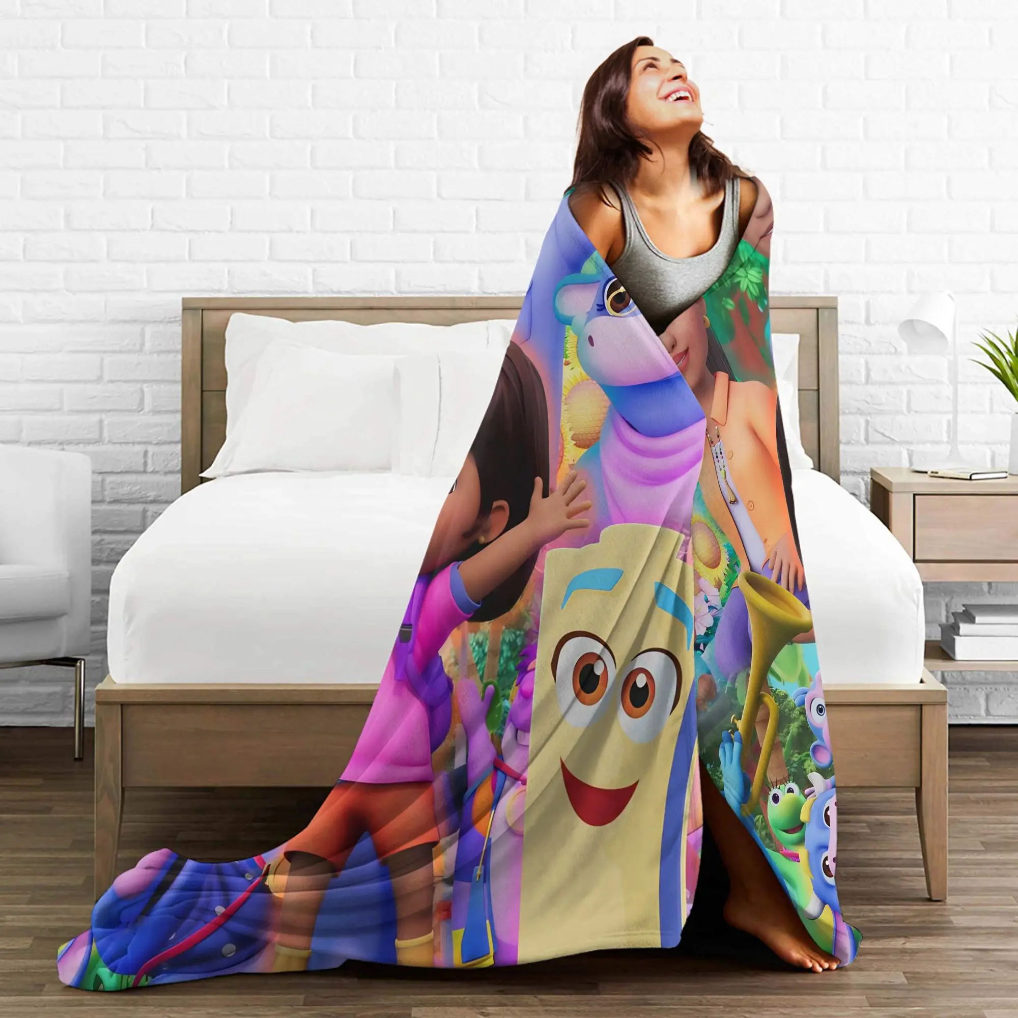 بطانية فائقة النعومة مكتب السفر دوراس المستكشف رمي بطانية الفانيلا المفرش للأريكة كرسي أريكة سرير أريكة غطاء السرير #4