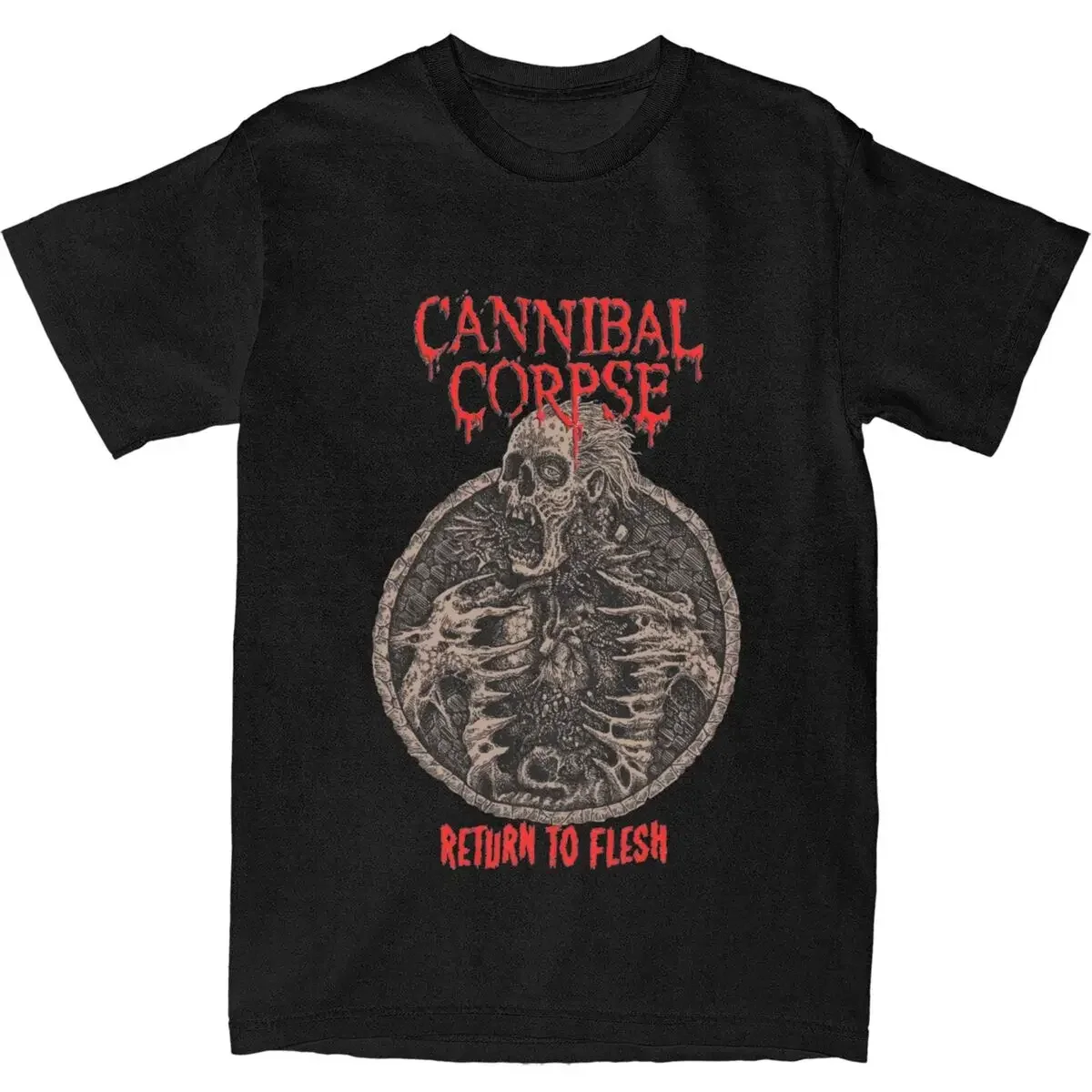 Men Women's Cannibal Corpse Return To Flesh T Shirt Apparel Death Band Cotton T-shirt Clothes Vintage Tee Shirt Adult