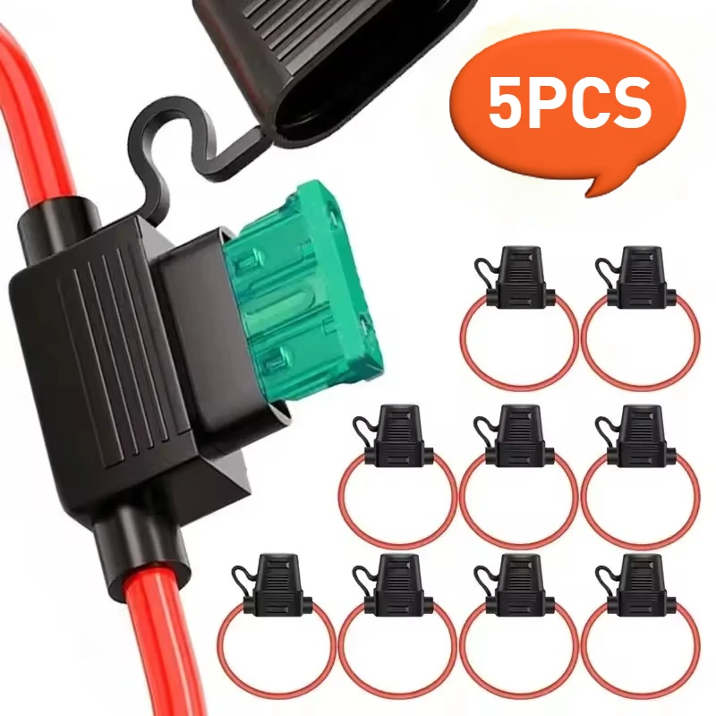 5Pcs Automotive Inline Fuseholder Additional Circuit Car Fuseholder Fuse TAP Adapter 16 Size 20AMP Blade Car Fuseholder