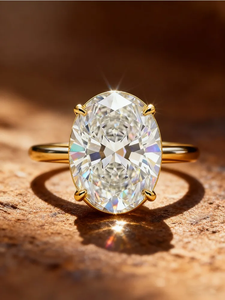 

Сверкающее роскошное кольцо из стерлингового серебра 925 пробы с овальным цирконом 1-8 карат для женщин, на годовщину, на каждый день, для вечеринок, роскошные ювелирные изделия высокого качества