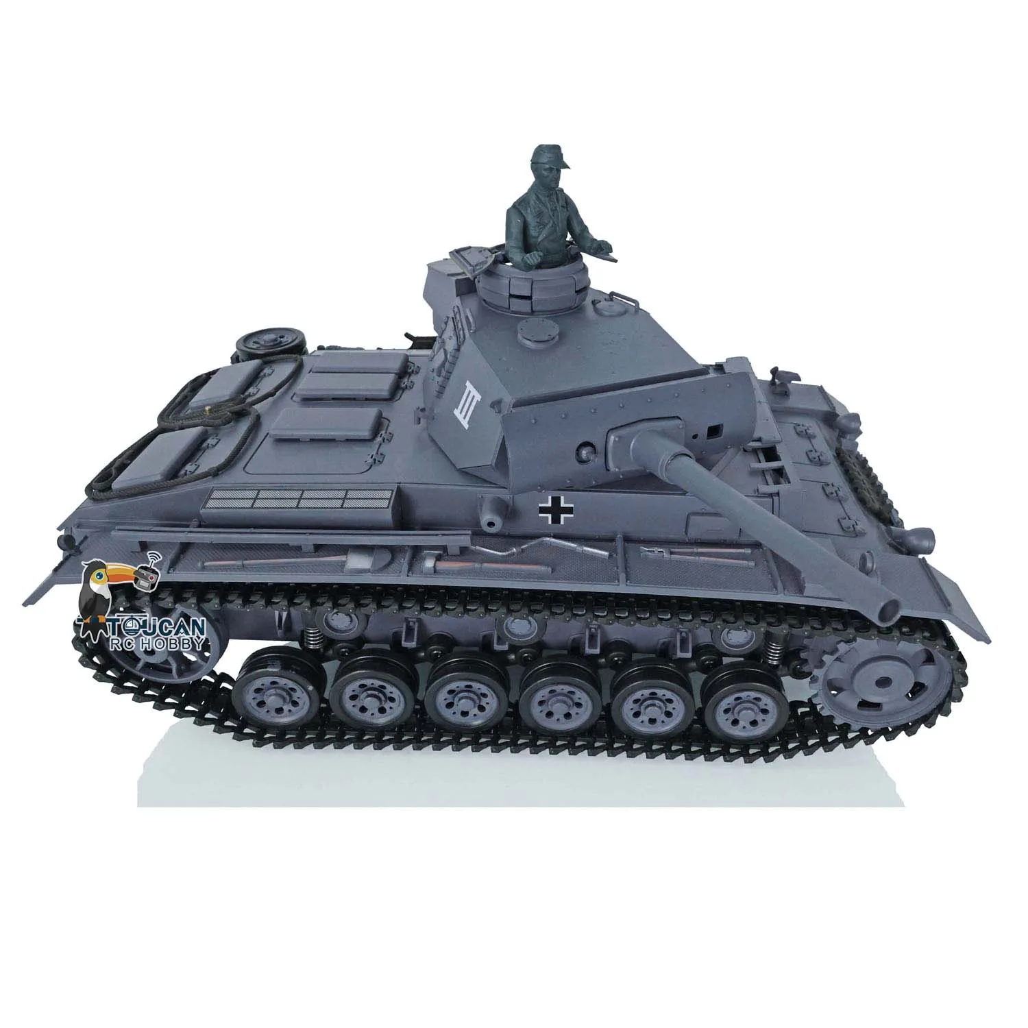 2.4G Heng Long 1/16 Scale 7.0 Plastic German Panzer III L RTR RC Tank Model 3848 Vehicle Gift TH17339