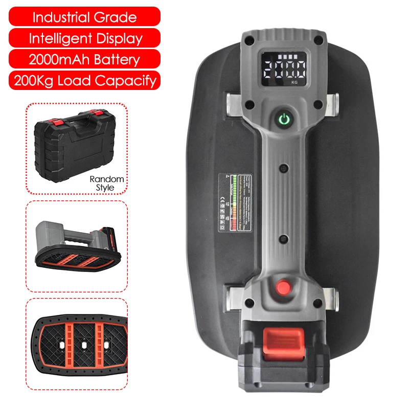 

Industrial Grade Large Electric Vacuum Suction Cup 200Kg Load Portable Handheld Glass Granite Tiles Wood Lifter Tool 2000mAh