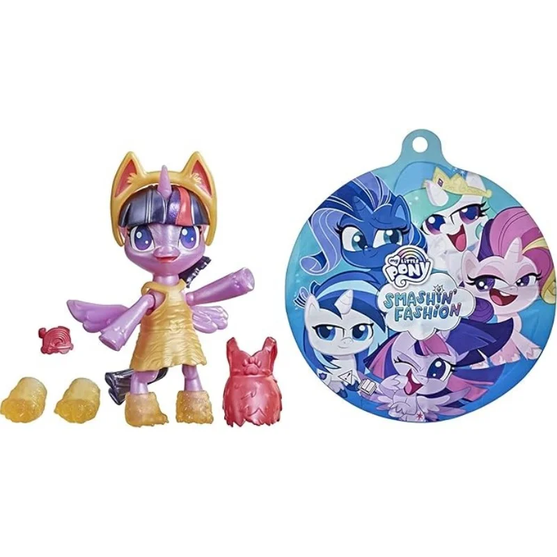 My Little Pony Smashin Fashion Sunset Shimmer Set Twilight Sparkle 3-Inch Poseable Figure with Fashion Accessories Toy